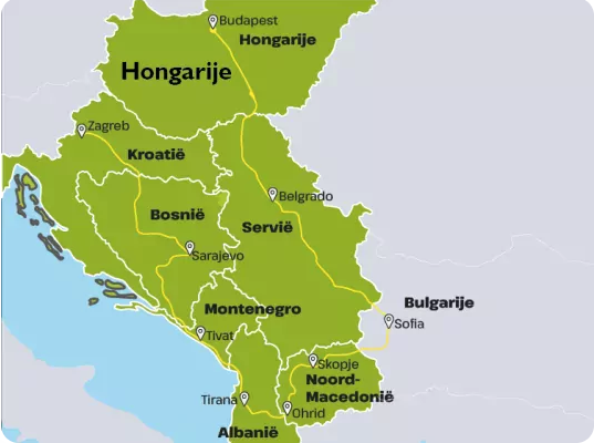 Kaart Balkanlanden